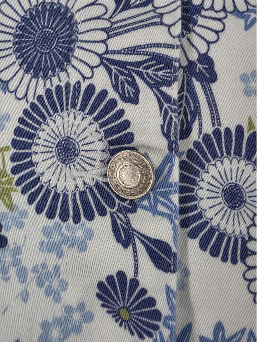 Pendleton Women's XL Floral Denim Jacket Blue White Chrysanthemum Trucker - Picture 8 of 11